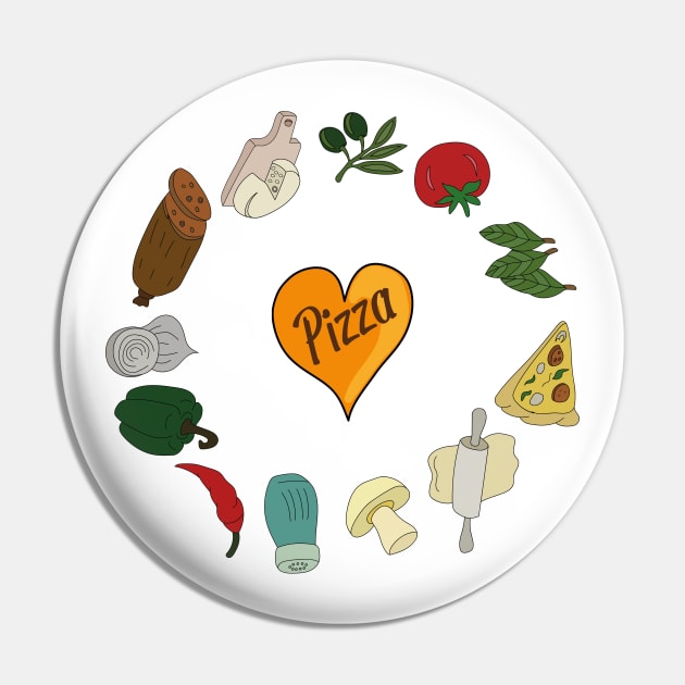 Pizza Ingredients Pin by DiegoCarvalho