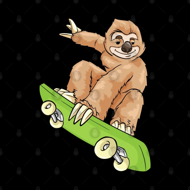 Cute Sloth is skateboarding by Markus Schnabel