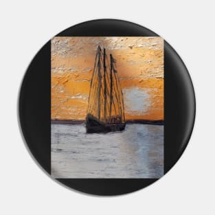 Sunset voyage oil painting by Tabitha Kremesec Pin