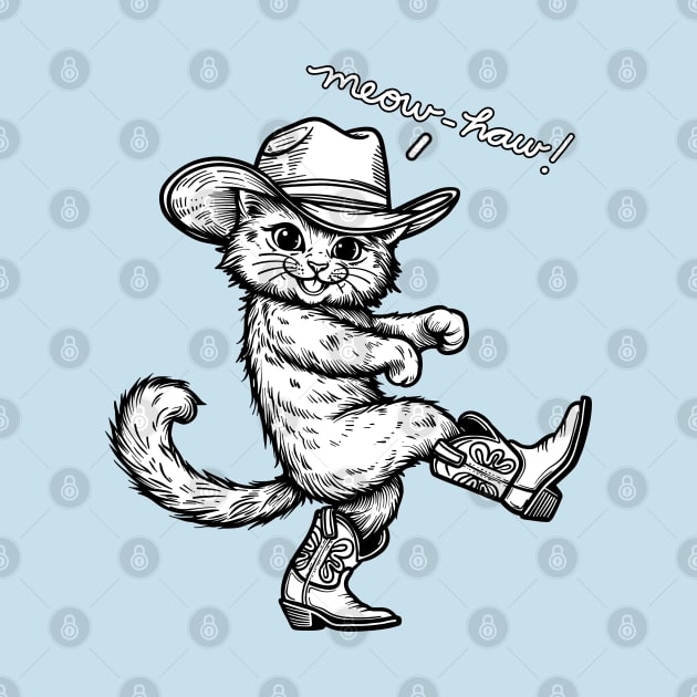 Meowhaw Country Cat by KilkennyCat Art