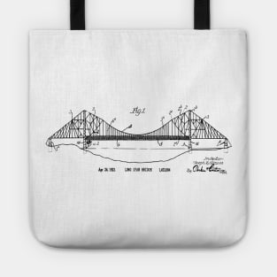 Vintage Gift Patent Print Long Span Bridge Tote