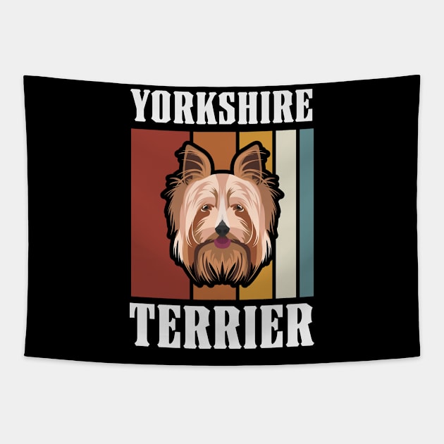 Smiling Yorkshire Terrier Retro Tapestry by GreenOptix