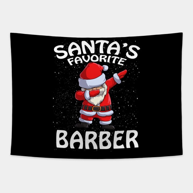 Santas Favorite Barber Christmas Tapestry by intelus