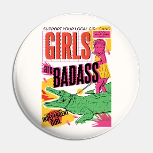 Retro Girls Are Badass Girl Power // 90s Nostalgia Girl Gang Pin