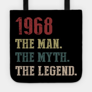 Vintage 1968 The Man The Myth The Legend Gift 52nd Birthday Tote