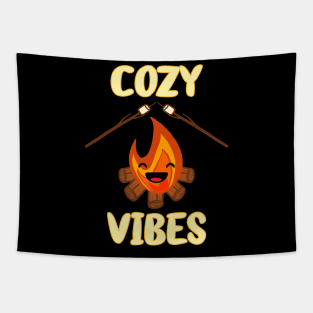 Cozy Campfire Vibes Roasting Marshmallows for Smores Tapestry