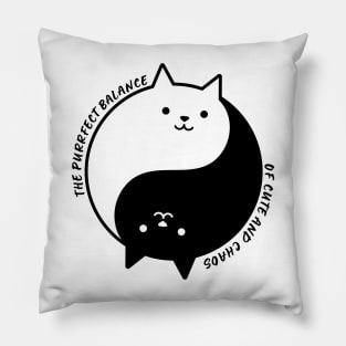 The Purrfect Balance Of Cute And Chaos Cat Pillow