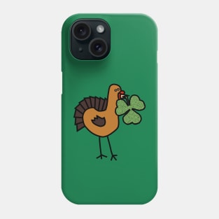 Thanksgiving Turkey with Shamrock for St Patricks Day Phone Case