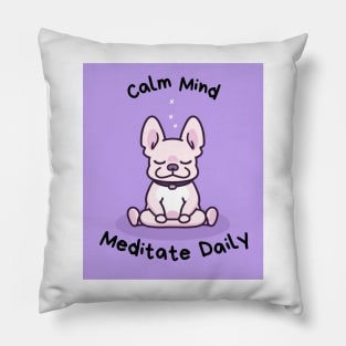 Kawaii Cute Yoga Meditating bullgod Pillow