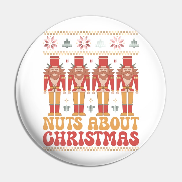 Nutcracker Jamboree: Nuts About Christmas Ugly Sweater Pin by ThriceCursedPod