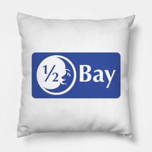 Half Moon Bay Pictograph blue rectangle Pillow