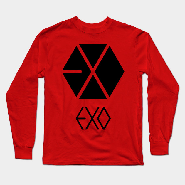 Exo Logo White Exo M Long Sleeve T Shirt Teepublic