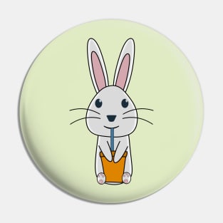 Rabbit Drinking Carrot Juice Pin