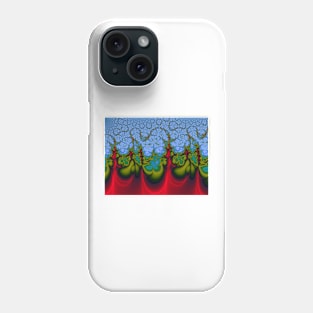 Red and Blue Fractal Patterns Phone Case