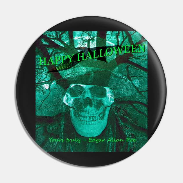 Edgar Allan Poe Halloween Card Pin by dltphoto