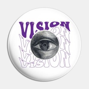 Vision Eye Brutalism Pin