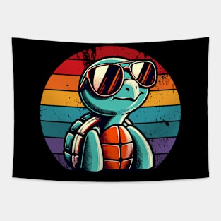 Retro Turtle in Sunglasses Barbeque Pool Party Funny Turtle Tapestry