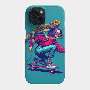 Skater with Bearded Dragon Phone Case