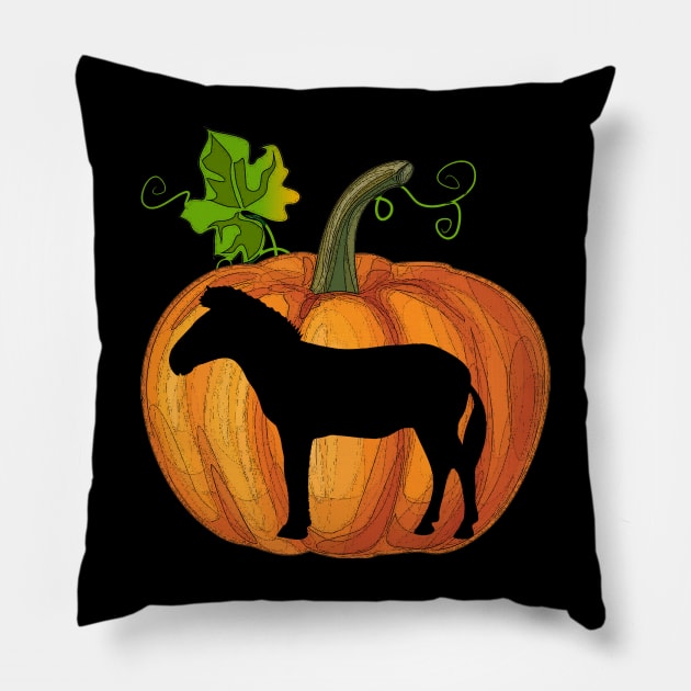 Zebra in pumpkin Pillow by Flavie Kertzmann