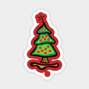 Merry Christmas Tree with Pink Ornaments Mino Makosekisikaw Holiday Indigenous Ojibwe WAWEZHI CANADA Magnet