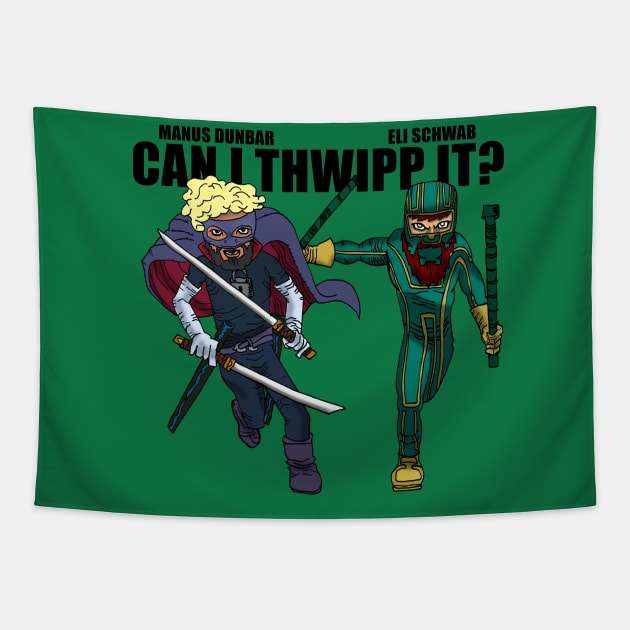 Can I Thwipp It? Kicks Ass Tapestry by CosmicLion