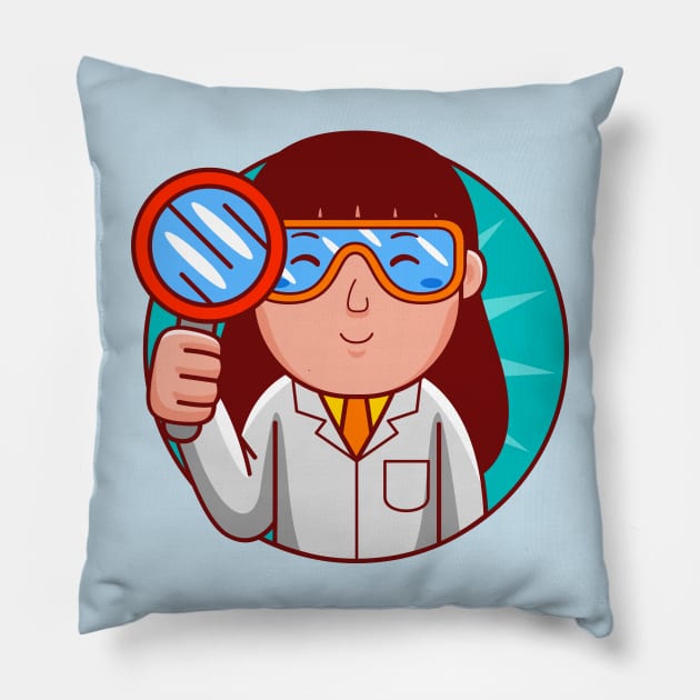 Scientist Woman Pillow by MEDZ