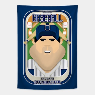 Baseball Blue Pinstripes - Rhubarb Pitchbatter - Victor version Tapestry