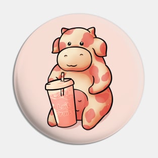 Strawberry Cow Having some Strawberry Milk Pin