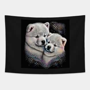 Cute Samoyeds Tapestry