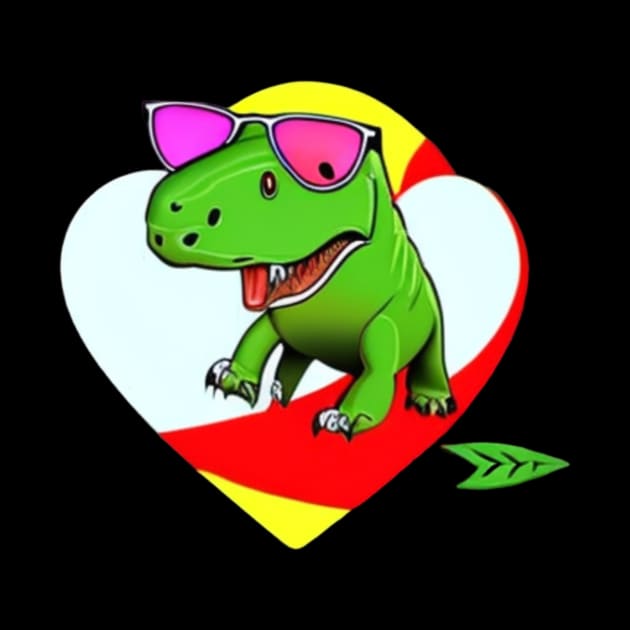 I Steal Hearts Valentines Day T-Rex Dinosaur by Paper & Pixels