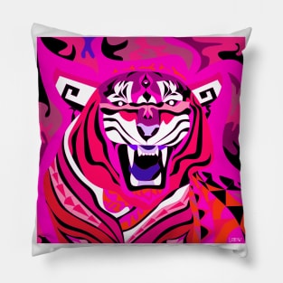 tiger in bengal zodiac in china wallpaper art Pillow