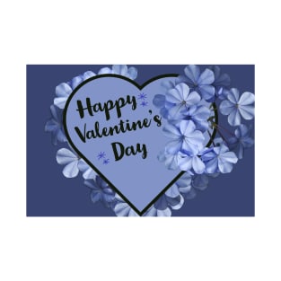 Happy Valentine's Day with Purple Heart and Flowers T-Shirt