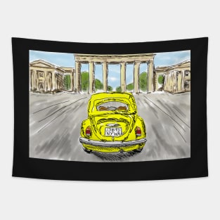 Classic car yellow Tapestry