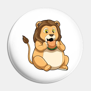 Lion with Burger Pin