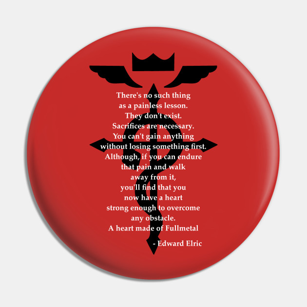 Fullmetal Heart Fullmetal Alchemist Pin TeePublic