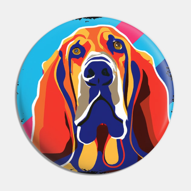 Bloodhound Pop Art - Dog Lover Gifts Pin by PawPopArt