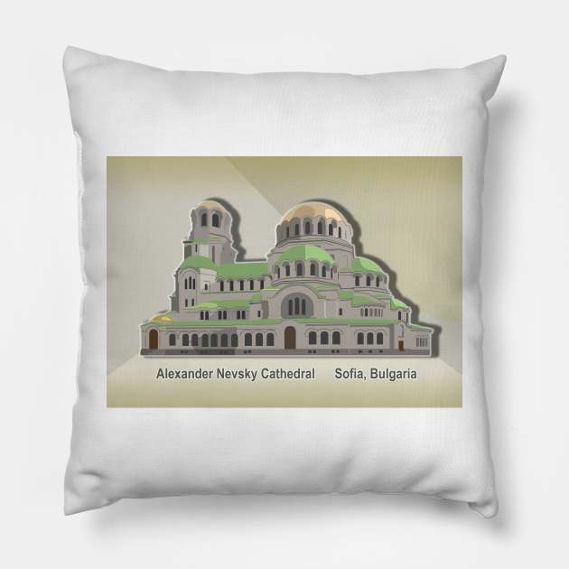 Abstract Art - Cathedral ''Alexander Nevsky'' Pillow by DesignWood Atelier