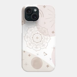 Boho Neutral Space Doodles Aesthetic Design Phone Case