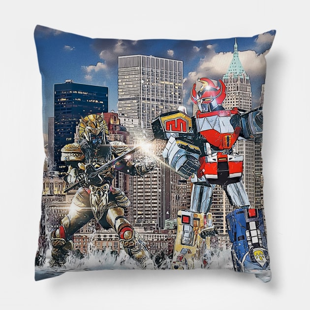 Megazord V Goldar Pillow by creativespero