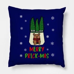 Merry Prick Mas - Eves Pin Cacti In Christmas Bear Pot Pillow