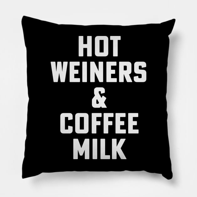 Hot Weiners And Coffee Milk Rhode Island Food 3 All the Way Pillow by PodDesignShop