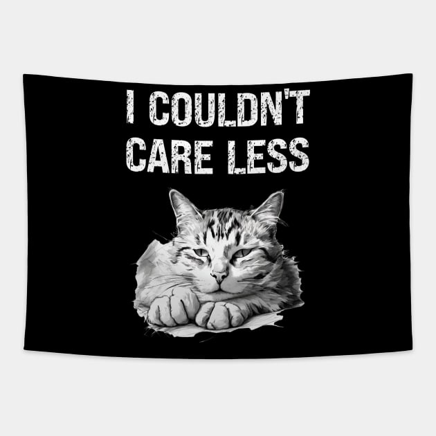 "I couldn't care less" sarcastic cat Tapestry by in leggings