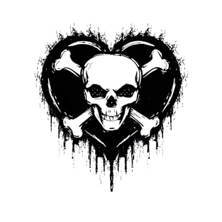 Pirate Love: Heart & Skull Crossbones T-Shirt