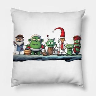 Christmas Cartoon Monsters Pillow