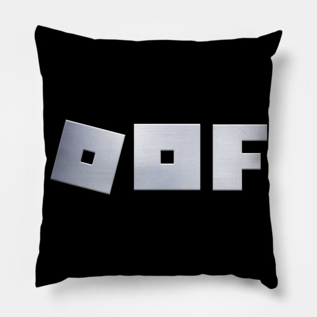 Roblox Logo Game Oof Single Line Metal Texture Gamer Roblox Pillow Teepublic - why roblox logo is grey