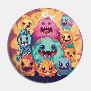 Cute monsters family Pin