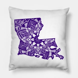 Purple Louisiana State Gift Mandala Yoga LA Art Pillow