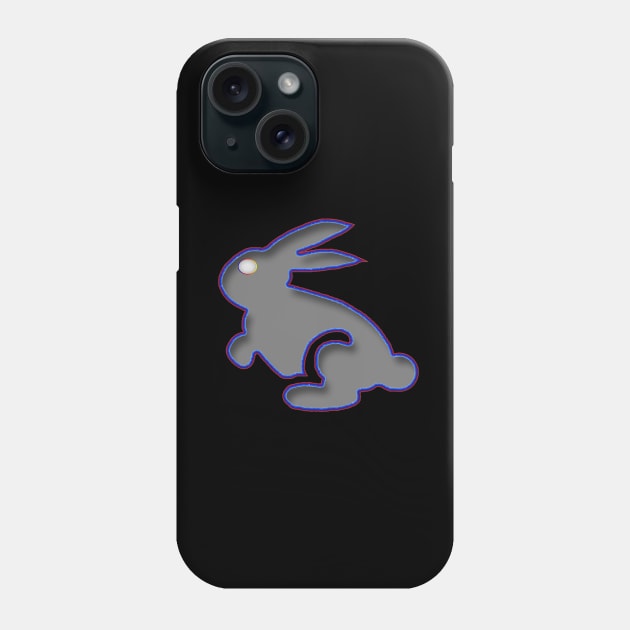 Neon Gray Rabbit of the Future Without the shows title Phone Case by RabbitPunched