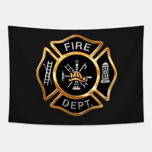 Fire Department Gold Badge Tapestry