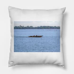 Fishing Boat, Boracay Island, Philippines Pillow